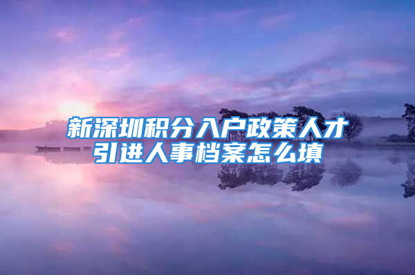 新深圳積分入戶政策人才引進(jìn)人事檔案怎么填