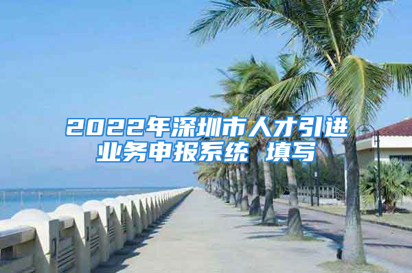 2022年深圳市人才引進(jìn)業(yè)務(wù)申報(bào)系統(tǒng) 填寫(xiě)