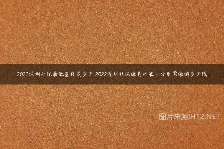 2022深圳社保最低基數(shù)是多少 2022深圳社保繳費(fèi)標(biāo)準(zhǔn)：分別需繳納多少錢