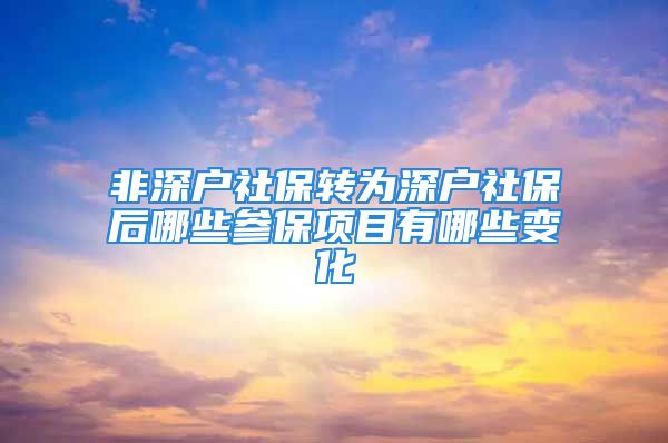 非深戶社保轉為深戶社保后哪些參保項目有哪些變化