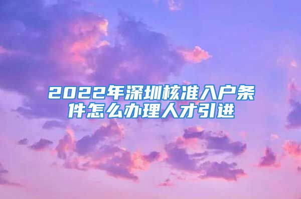 2022年深圳核準(zhǔn)入戶條件怎么辦理人才引進(jìn)