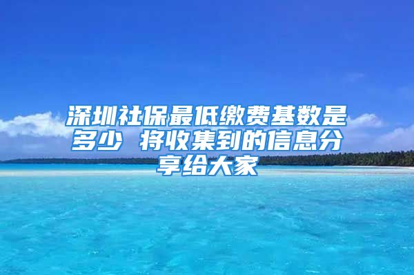 深圳社保最低繳費(fèi)基數(shù)是多少 將收集到的信息分享給大家