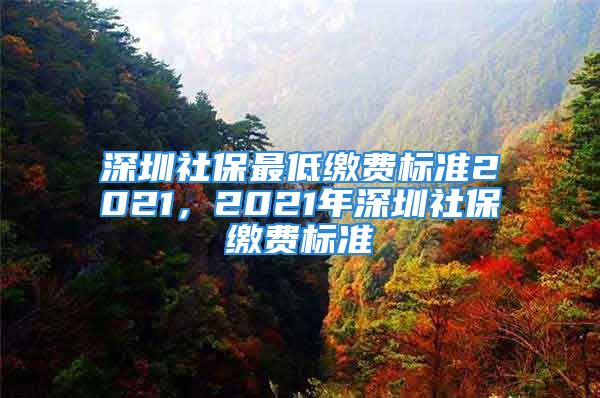 深圳社保最低繳費標準2021，2021年深圳社保繳費標準