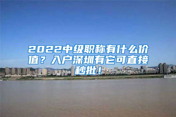 2022中級職稱有什么價值？入戶深圳有它可直接秒批！