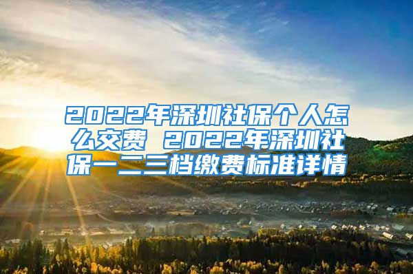 2022年深圳社保個人怎么交費(fèi) 2022年深圳社保一二三檔繳費(fèi)標(biāo)準(zhǔn)詳情