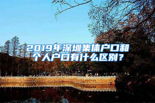 2019年深圳集體戶口和個(gè)人戶口有什么區(qū)別？