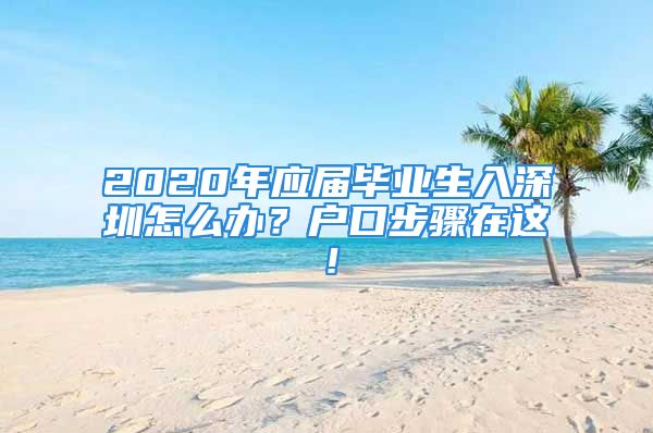 2020年應(yīng)屆畢業(yè)生入深圳怎么辦？戶口步驟在這！