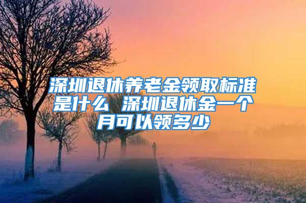 深圳退休養(yǎng)老金領(lǐng)取標(biāo)準(zhǔn)是什么 深圳退休金一個月可以領(lǐng)多少