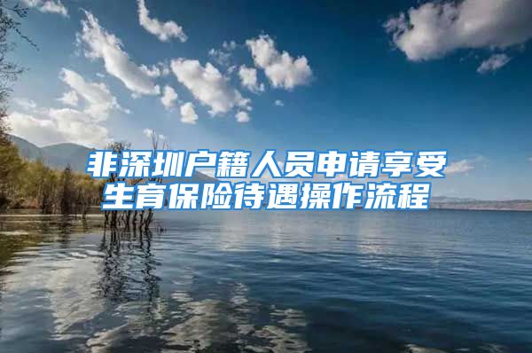 非深圳戶籍人員申請享受生育保險待遇操作流程