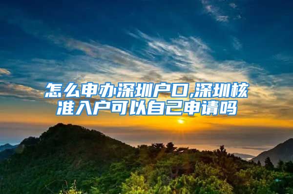 怎么申辦深圳戶口,深圳核準(zhǔn)入戶可以自己申請嗎