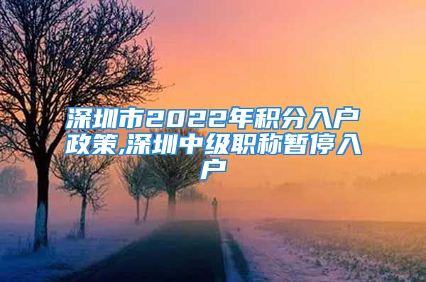 深圳市2022年積分入戶政策,深圳中級(jí)職稱暫停入戶