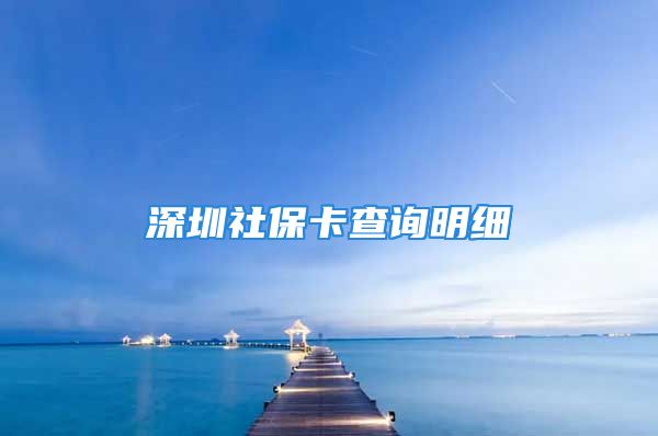 深圳社保卡查詢明細