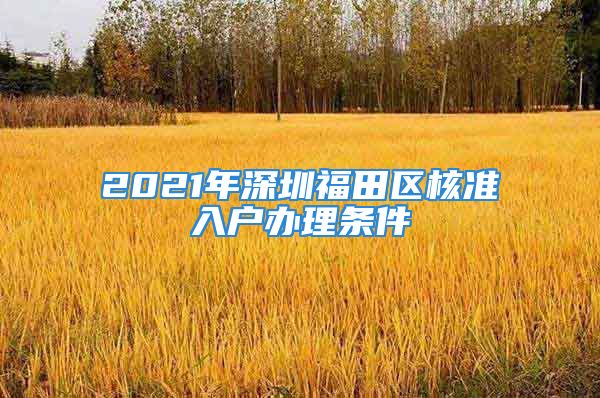 2021年深圳福田區(qū)核準(zhǔn)入戶辦理條件