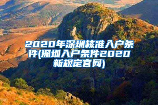 2020年深圳核準(zhǔn)入戶條件(深圳入戶條件2020新規(guī)定官網(wǎng))