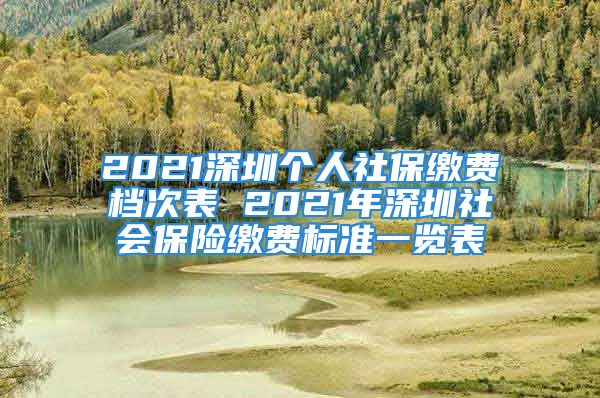 2021深圳個(gè)人社保繳費(fèi)檔次表 2021年深圳社會(huì)保險(xiǎn)繳費(fèi)標(biāo)準(zhǔn)一覽表