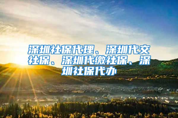 深圳社保代理、深圳代交社保、深圳代繳社保、深圳社保代辦