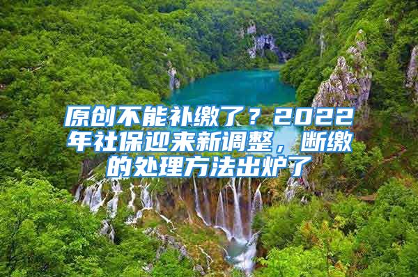 原創(chuàng)不能補繳了？2022年社保迎來新調(diào)整，斷繳的處理方法出爐了