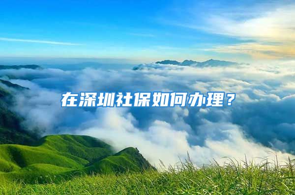 在深圳社保如何辦理？