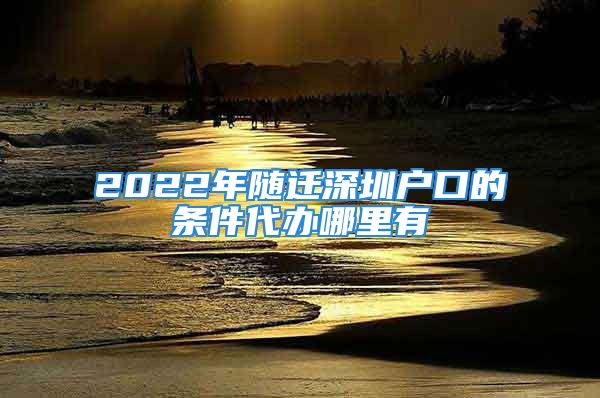 2022年隨遷深圳戶口的條件代辦哪里有