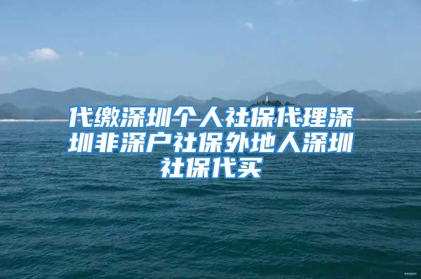 代繳深圳個(gè)人社保代理深圳非深戶社保外地人深圳社保代買