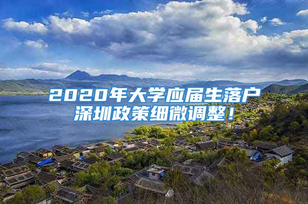 2020年大學(xué)應(yīng)屆生落戶深圳政策細(xì)微調(diào)整！