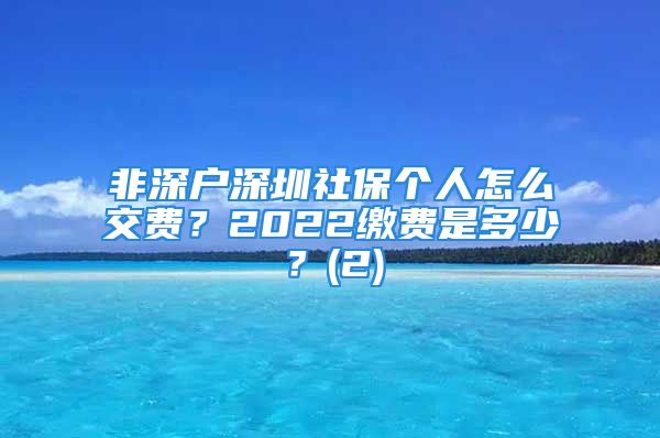 非深戶深圳社保個(gè)人怎么交費(fèi)？2022繳費(fèi)是多少？(2)