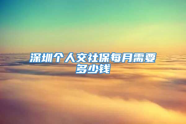 深圳個(gè)人交社保每月需要多少錢