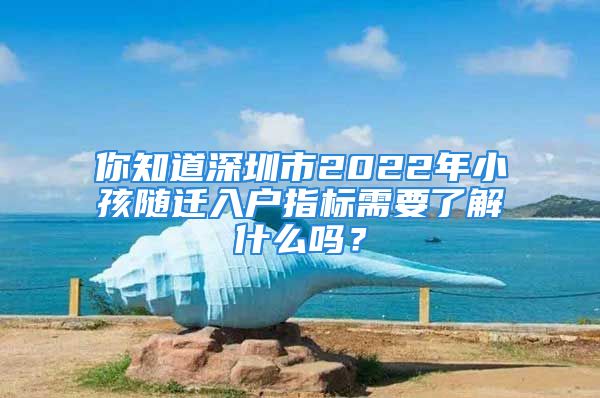 你知道深圳市2022年小孩隨遷入戶指標(biāo)需要了解什么嗎？