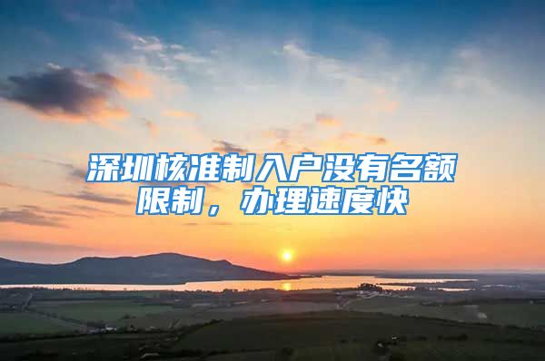 深圳核準(zhǔn)制入戶沒有名額限制，辦理速度快