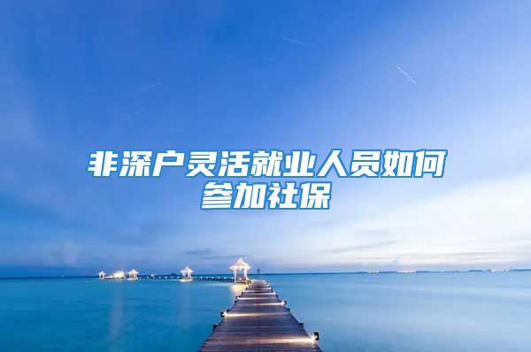 非深戶靈活就業(yè)人員如何參加社保