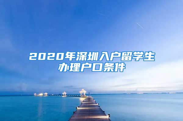 2020年深圳入戶留學(xué)生辦理戶口條件