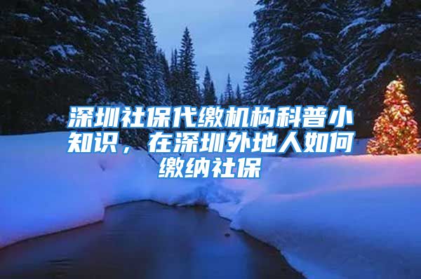 深圳社保代繳機構科普小知識，在深圳外地人如何繳納社保