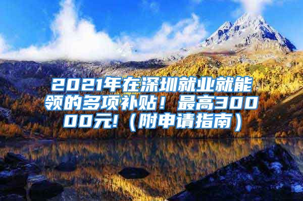 2021年在深圳就業(yè)就能領(lǐng)的多項補貼！最高30000元!（附申請指南）