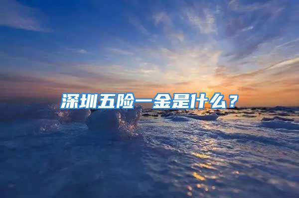 深圳五險一金是什么？