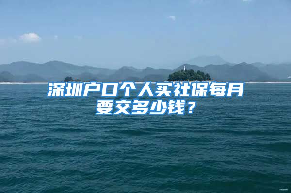 深圳戶口個(gè)人買社保每月要交多少錢？