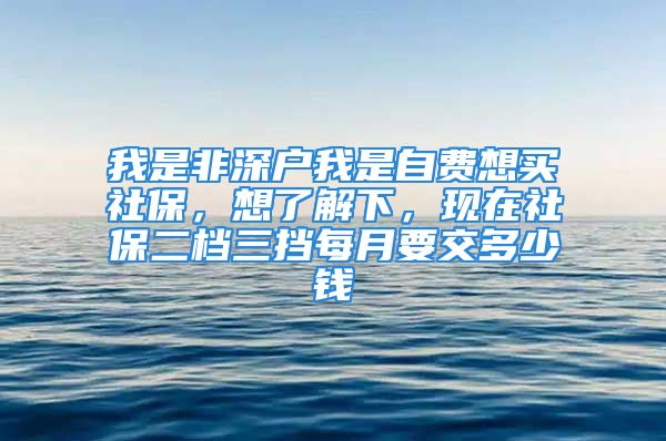 我是非深戶我是自費(fèi)想買社保，想了解下，現(xiàn)在社保二檔三擋每月要交多少錢(qián)