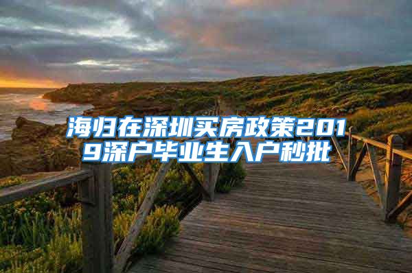 海歸在深圳買房政策2019深戶畢業(yè)生入戶秒批