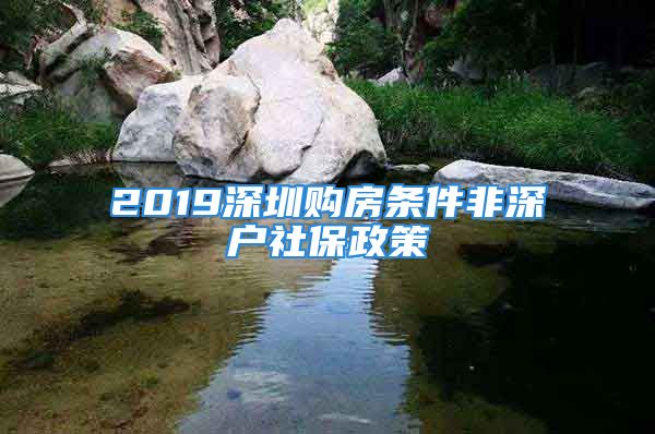 2019深圳購(gòu)房條件非深戶社保政策