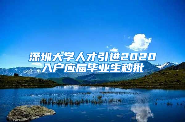 深圳大學(xué)人才引進(jìn)2020入戶應(yīng)屆畢業(yè)生秒批