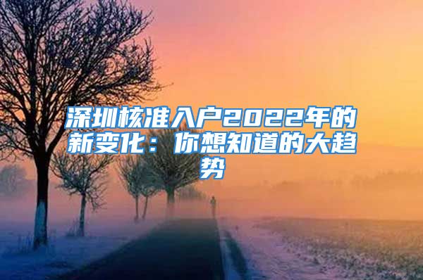 深圳核準(zhǔn)入戶2022年的新變化：你想知道的大趨勢