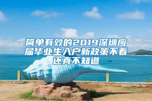 簡(jiǎn)單有效的2019深圳應(yīng)屆畢業(yè)生入戶新政策不看還真不知道