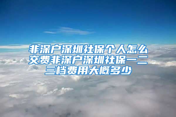 非深戶深圳社保個(gè)人怎么交費(fèi)非深戶深圳社保一二三檔費(fèi)用大概多少