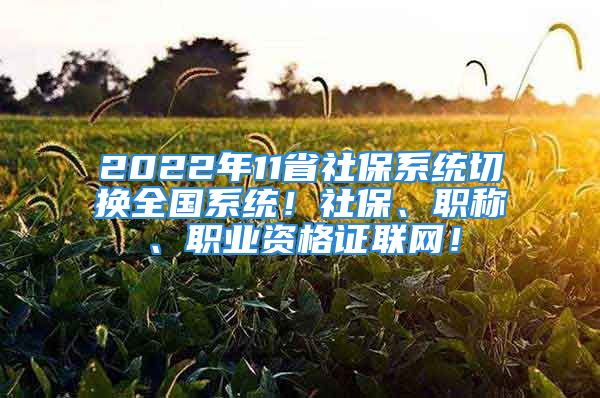 2022年11省社保系統(tǒng)切換全國(guó)系統(tǒng)！社保、職稱(chēng)、職業(yè)資格證聯(lián)網(wǎng)！