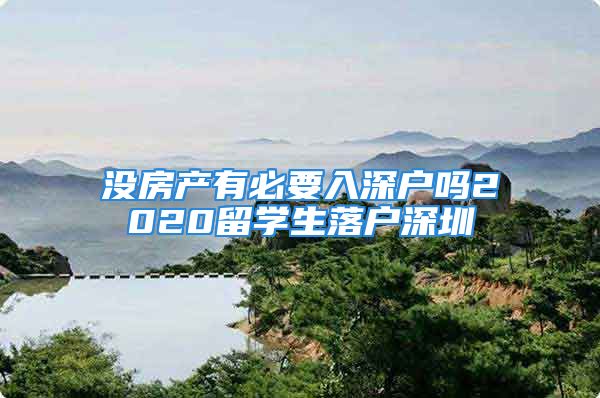 沒房產(chǎn)有必要入深戶嗎2020留學生落戶深圳