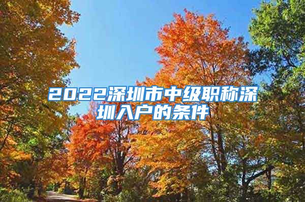 2022深圳市中級職稱深圳入戶的條件