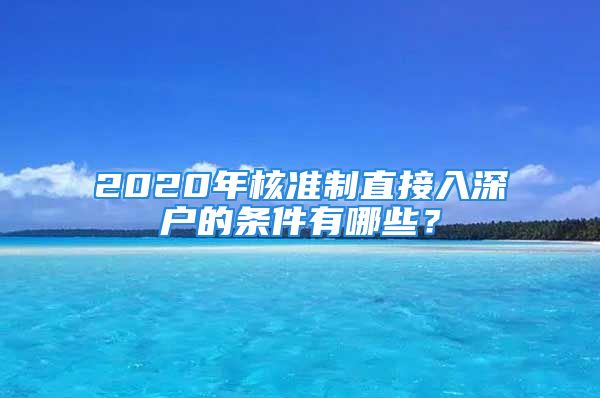 2020年核準制直接入深戶的條件有哪些？