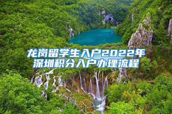 龍崗留學(xué)生入戶(hù)2022年深圳積分入戶(hù)辦理流程