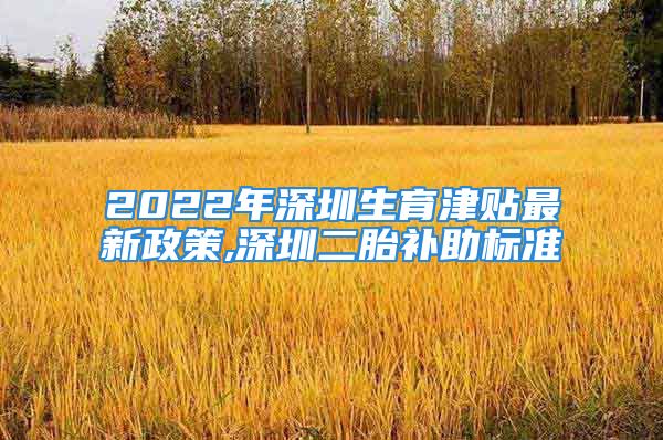 2022年深圳生育津貼最新政策,深圳二胎補助標準