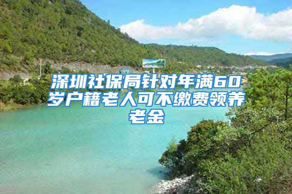 深圳社保局針對(duì)年滿60歲戶籍老人可不繳費(fèi)領(lǐng)養(yǎng)老金