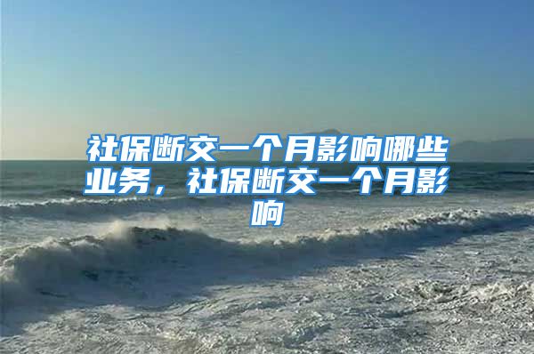 社保斷交一個月影響哪些業(yè)務(wù)，社保斷交一個月影響